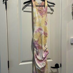NWOT Michael Stars Tie Dye Gathered Sides Dress
